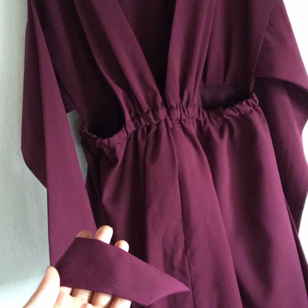 Maroon Ribbon Back Dress - Picture 5 of 6